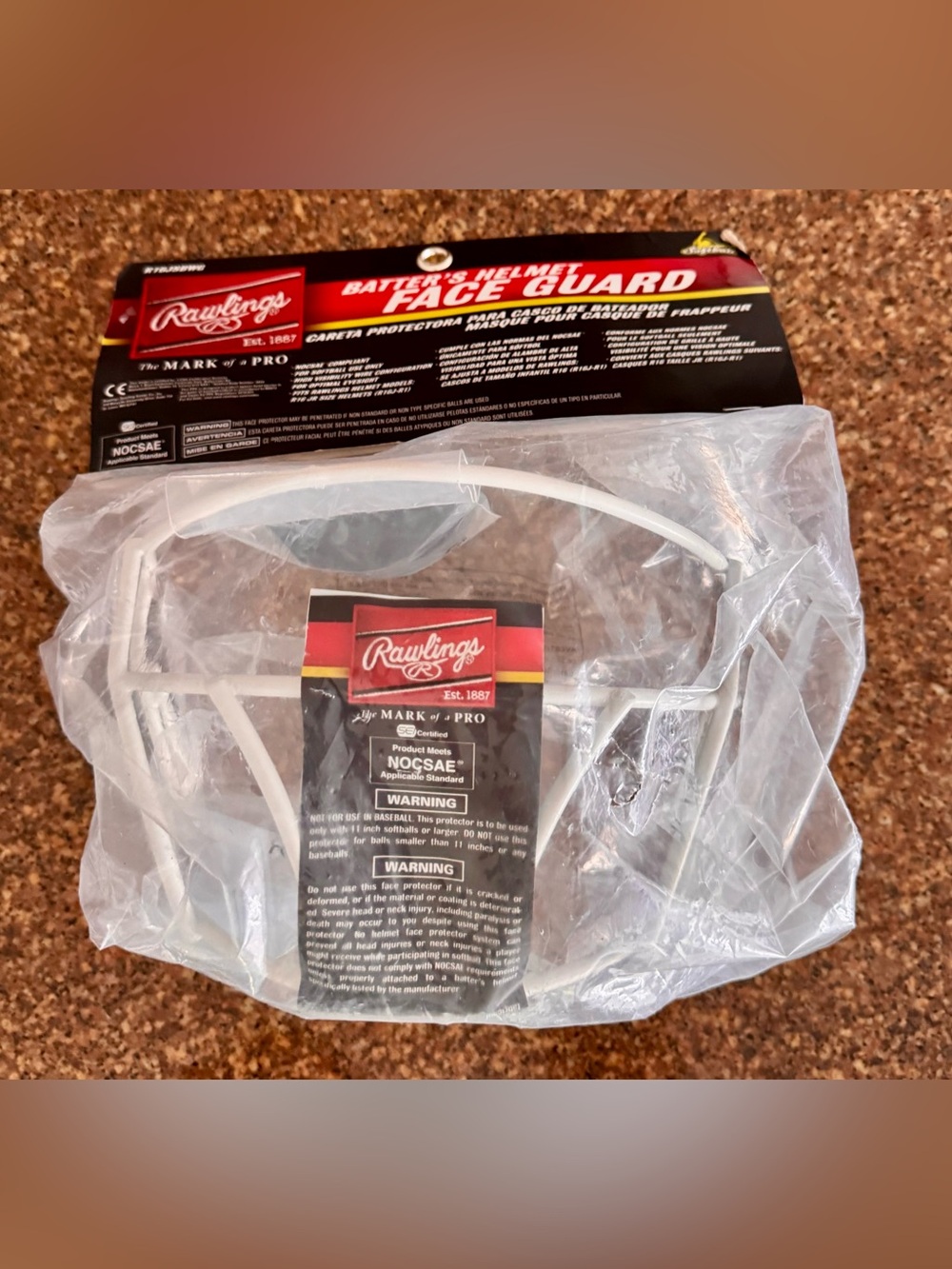 Rawlings Batter's Helmet Face Guard in White NWT